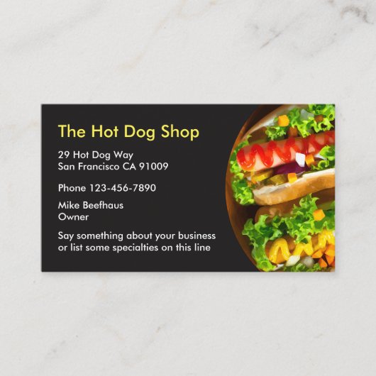 Fast Food-visitekaartjes Visitekaartje (Voorkant)