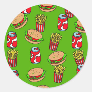 Fast Food-wallpaper Ronde Sticker