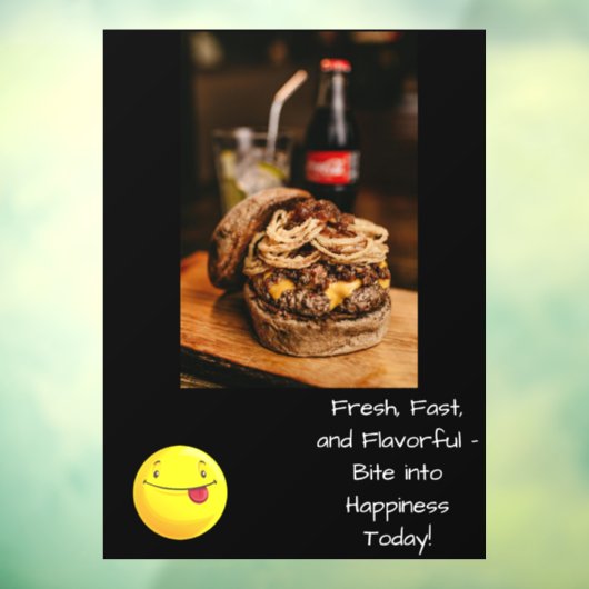 Fast Food Window Cling Raamsticker (Vel 3)