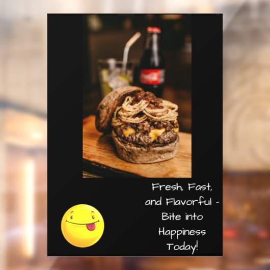 Fast Food Window Cling Raamsticker (Vel 2)