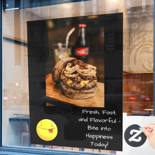 Fast Food Window Cling Raamsticker (Cafe Raam)