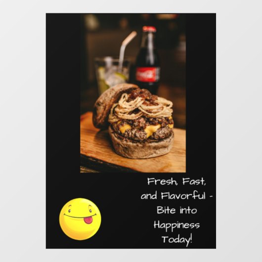 Fast Food Window Cling Raamsticker (Vel)