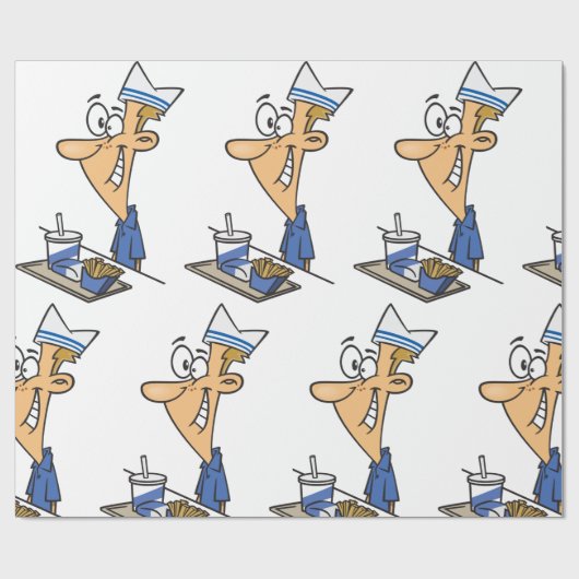 Fast Food Worker Cadeaupapier (Vlak)