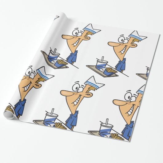 Fast Food Worker Cadeaupapier (Uitgerold)