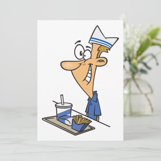 Fast Food Worker Kaart (Staand voorkant)
