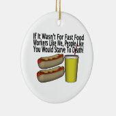 Fast Food Worker Keramisch Ornament (Rechts)