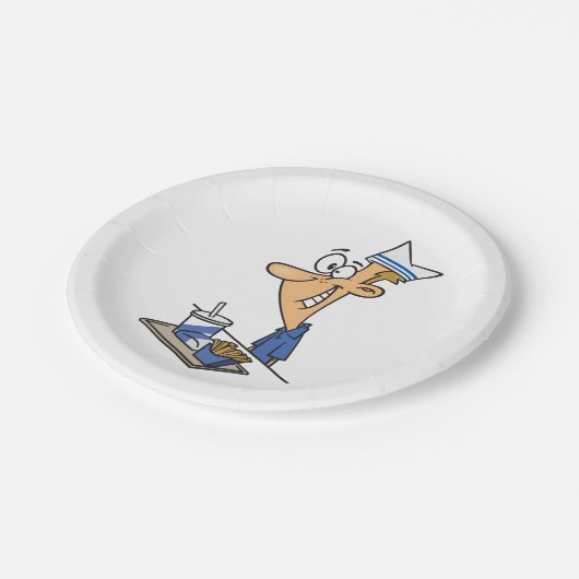 Fast Food Worker Papieren Bordje (Gekanteld)