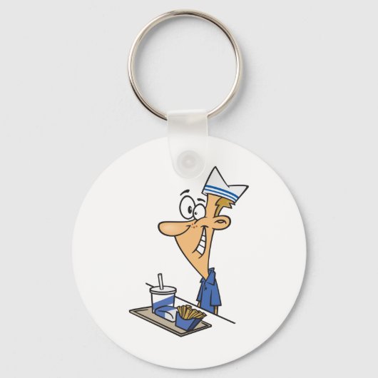 Fast Food Worker Sleutelhanger (Voorkant)