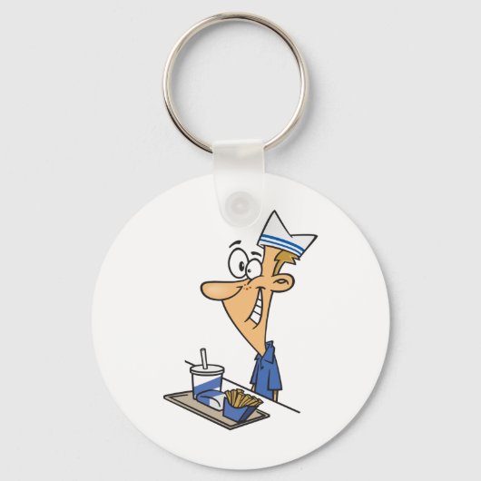 Fast Food Worker Sleutelhanger (Achterkant)