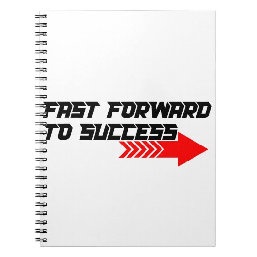 Fast Forward – Bold Red Motivation Quote Design Notitieboek (Voorkant)