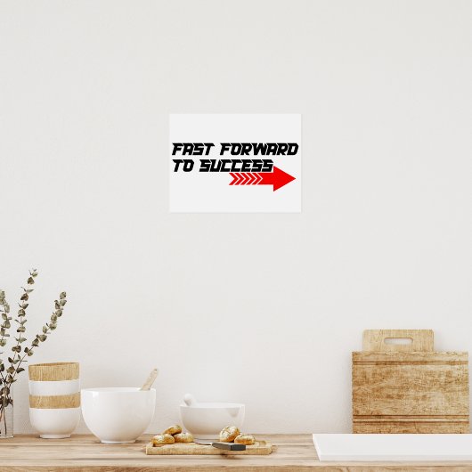Fast Forward – Bold Red Motivation Quote Design Poster (Keuken)