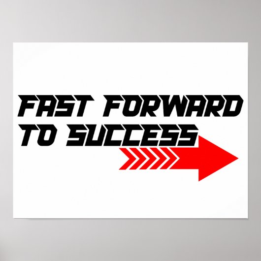 Fast Forward – Bold Red Motivation Quote Design Poster (Voorkant)