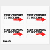Fast Forward – Bold Red Motivation Quote Design Rechthoekige Sticker (Vel)