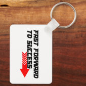 Fast Forward – Bold Red Motivation Quote Design Sleutelhanger (Achterkant)