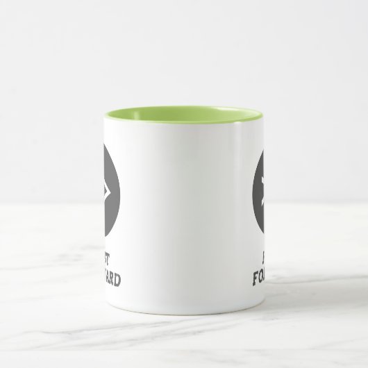 Fast Forward Button Lime Green Mok (Midden)