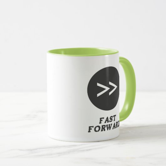 Fast Forward Button Lime Green Mok (Voorkant rechts)