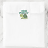 Fast is Overrated Cute Turtle Slow Down Mascot Ronde Sticker (Tas)