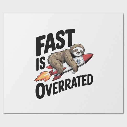 Fast is Overrated Sloth Rocket Cadeaupapier (Vlak)