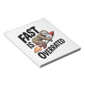 Fast is Overrated Sloth Rocket Notitieblok (Schuin)