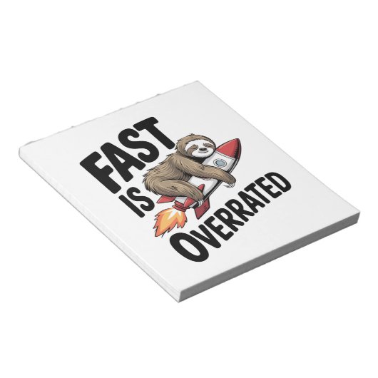 Fast is Overrated Sloth Rocket Notitieblok (Schuin)