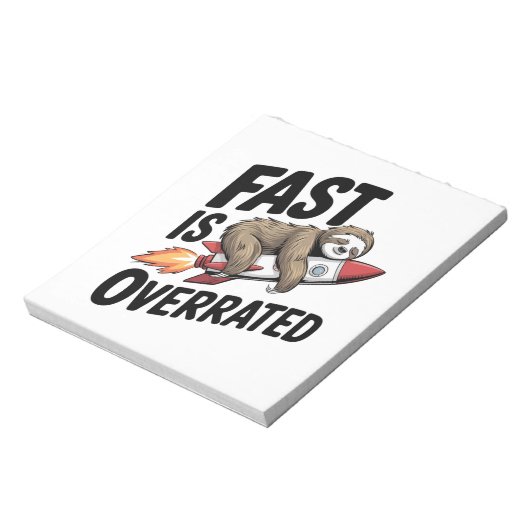 Fast is Overrated Sloth Rocket Notitieblok (Linkerzijde)