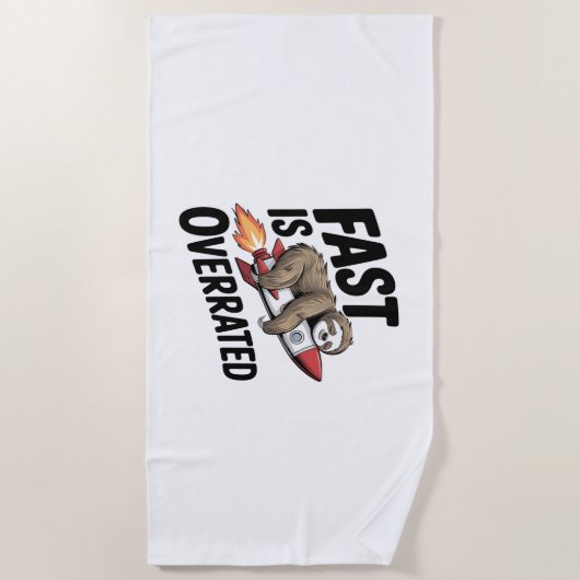 Fast is Overrated Sloth Rocket Strandlaken (Voorkant)