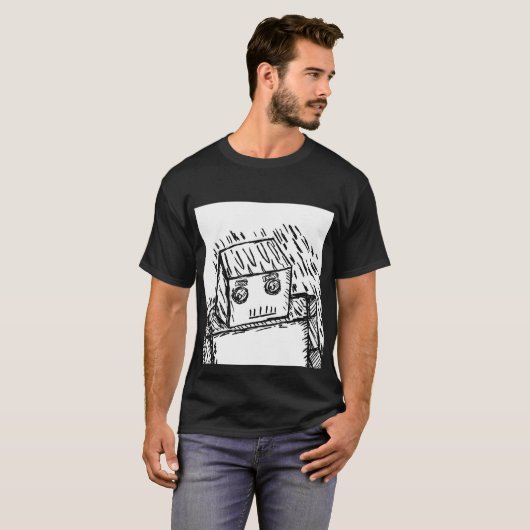 Fast Karl de Robot peinzend voorzichtig Goed kijke T-shirt (Voorkant volledig)