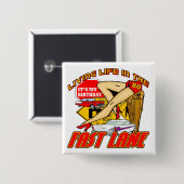Fast Lane 80th Birthday Gifts Vierkante Button 5,1 Cm (Voorkant /achterkant)