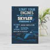 Fast Lane Race Auto Verjaardag Uitnodiging (Staand voorkant)