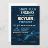 Fast Lane Race Auto Verjaardag Uitnodiging (Voorkant / Achterkant)