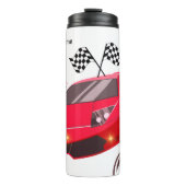 Fast Lane Racing Geruite Vlag & Autoparty Thermosbeker (Voorkant)