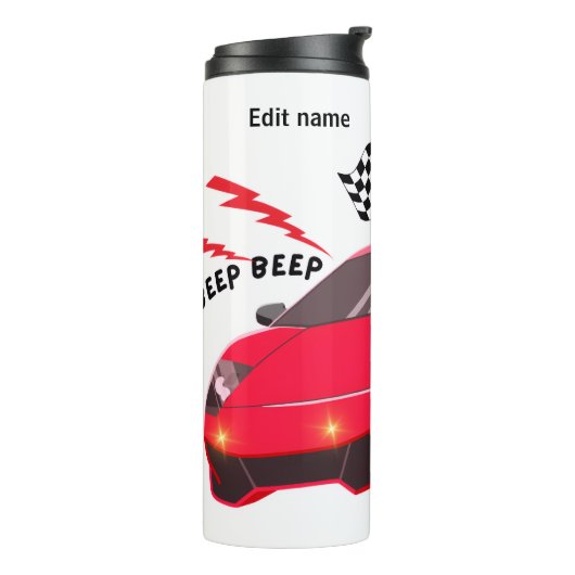 Fast Lane Racing Geruite Vlag & Autoparty Thermosbeker (Gedraaid links)