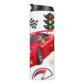Fast Lane Racing Geruite Vlag & Autoparty Thermosbeker (Geroteerd rechts)