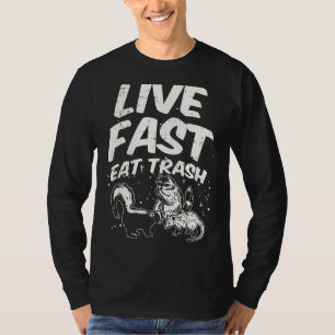Fast Live Eat Trash Skunk Opossum Street Cats T-shirt