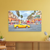 Fast Motion Corvette" PCH en hoofdstraat Canvas Afdruk (Insitu (Woonkamer))