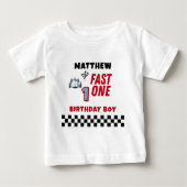 Fast One 1st birthday Boy Racing Car  (Voorkant)