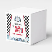 Fast One 1st birthday Boy Racing Car  Bedankdoosjes (Voorkant Zijde)