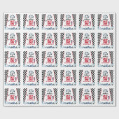 Fast One 1st birthday Boy Racing Car  Cadeaupapier (Vlak)