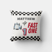 Fast One 1st birthday Boy Racing Car  Kussen (Voorkant)
