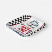 Fast One 1st birthday Boy Racing Car  Papieren Bordje (Gebogen)