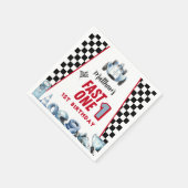 Fast One 1st birthday Boy Racing Car  Servet (Hoek)