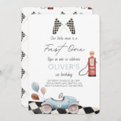 Fast One 1st Birthday Invitation Kaart (Voorkant / Achterkant)