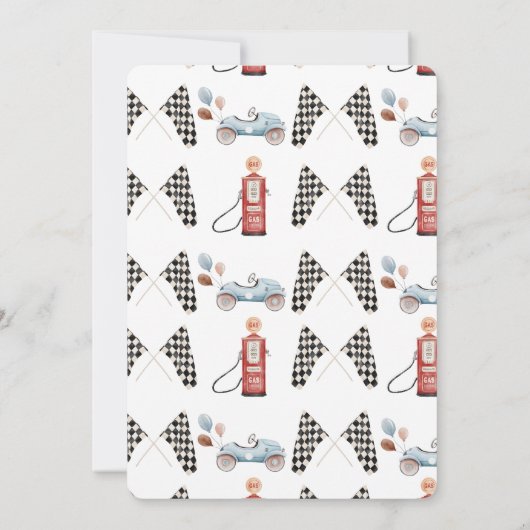 Fast One 1st Birthday Invitation Kaart (Achterkant)