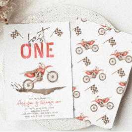 Fast ONE Birthday-uitnodiging | 1e verjaardag Kaart