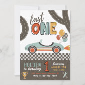 Fast ONE Birthday-uitnodiging | Uitnodiging tot ra (Voorkant)
