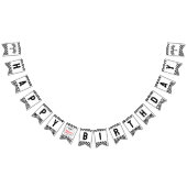 Fast One Black White Race Car Flags Happy Birthday Vlaggetjes (Alle)