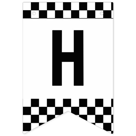 Fast One Black White Race Car Flags Happy Birthday Vlaggetjes (Tweede vlag)