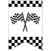 Fast One Black White Race Car Flags Happy Birthday Vlaggetjes (Eerste vlag)