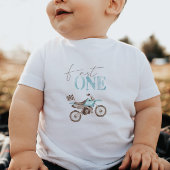 Fast One Blue Dirt Bike Birthday T-shirt