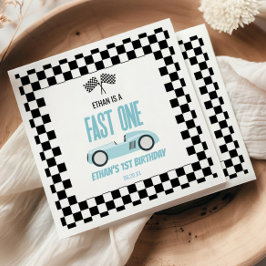 Fast One Blue Race Car 1e verjaardagsfeestje Servet